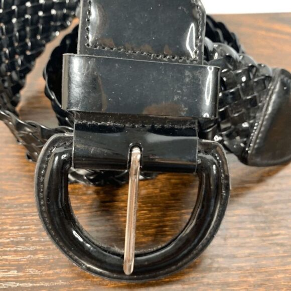 Patent Leather Black Woven Belt up to 40" Fit - Picture 3 of 4